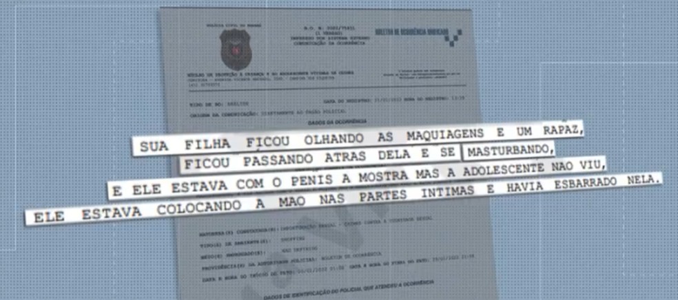 Mãe registrou Boletim de Ocorrência na Polícia Civil — Foto: Divulgação
