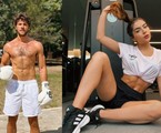 Chay Suede treina boxe e Jade Picon faz musculação. Em 'Travessia', eles viverão o casal Ari e Chiara | Reprodução/Instagram
