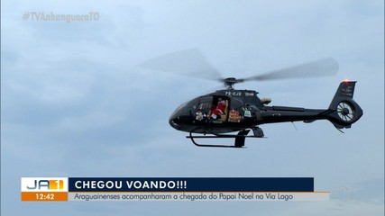 Araguainenses acompanham a chegada do Papai Noel na Via Lago