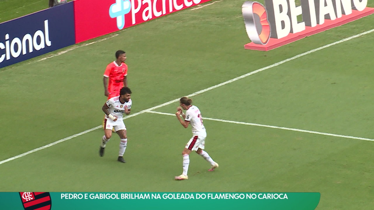 Pedro e Gabigol brilham na goleada do Flamengo no Carioca