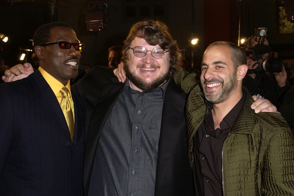 Wesley Snipes, Guillermo del Toro e David S. Goyer no lançamento de Blade 2 (2002) (Foto: Getty Images)