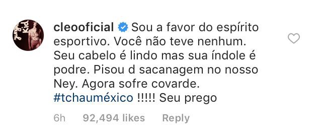 Cleo comenta pisão em Neymar (Foto: Reprodução / Instagram)