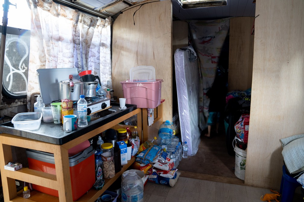 Motorhome de Gilmar Bráz e família ainda precisa ser reformado, diz ele — Foto: Marcelo Brandt /G1