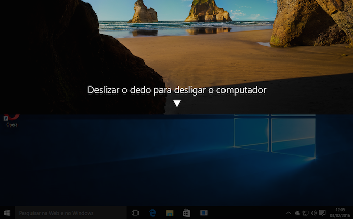 Descubra como desligar um notebook Windows 10 deslizando dedos na tela (Foto: Reprodução/Edivaldo Brito)