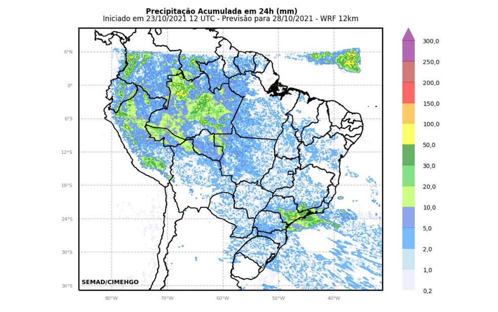 Frente fria traz mais chuva para Goiás nesta semana, diz previsão — Foto: Reprodução/Cimehgo