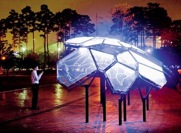 The Living Light- projeto que mede a qualidade do ar em tempo real (Foto: The Living/ Reprodução)