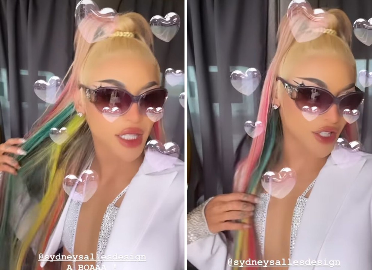 Pabllo Vittar investe em lace de R$ 20 mil para show no Lollapalooza Brasil; look foi inspirado nos cabelos de Christina Aguilera nos anos 2000 (Foto: Reprodução/Instagram)