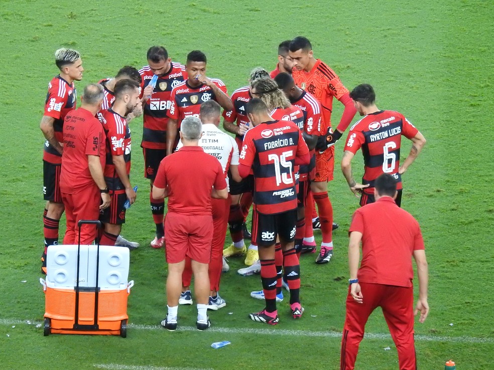 Semblantes de total abatimento ap&oacute;s o quarto gol do Fluminense sobre o Flamengo &mdash; Foto: Fred Gomes