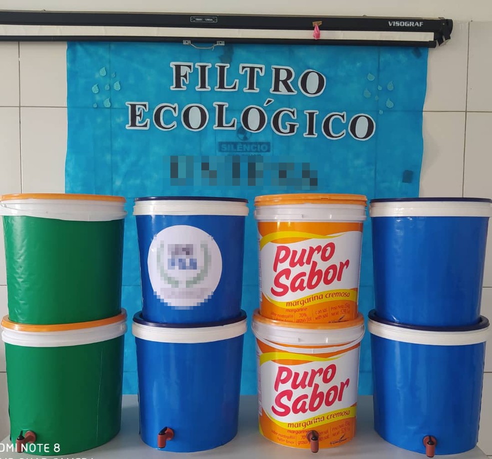 Produção do filtro ecológico custa R$ 25  — Foto: Arquivo pessoal/Elayne Pereira