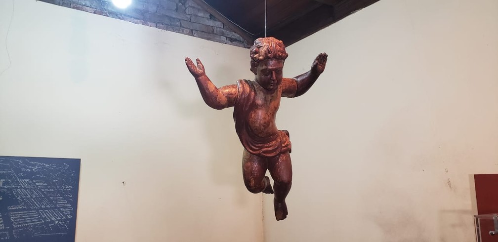 Escultura Da Epoca Das Missoes Jesuiticas E Restaurada E Exposta Em Museu De Santo Angelo Rio Grande Do Sul G1 escultura da epoca das missoes