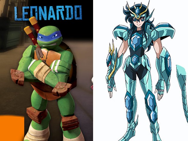 Personagens dublados por Antonio Akira: Leonardo, de 'Teenage Mutant Ninja', e Ryuho de Dragão, de 'Cavaleiros do Zodíaco' (Foto: Divulgação)