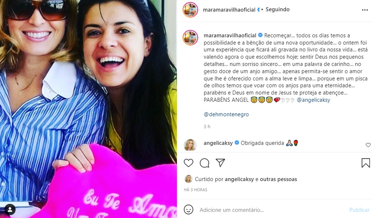 Mara Maravilha parabeniza Angélica pelos 48 anos (Foto: Reprodução/Instagram)