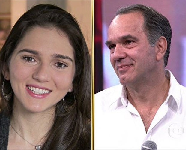 Humberto Martins se emociona com depoimento da filha (Foto: Domingão do Faustão/ TV Globo)
