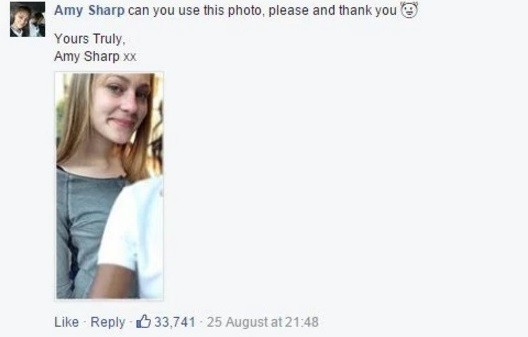 Foto sugerida pela jovem australiana