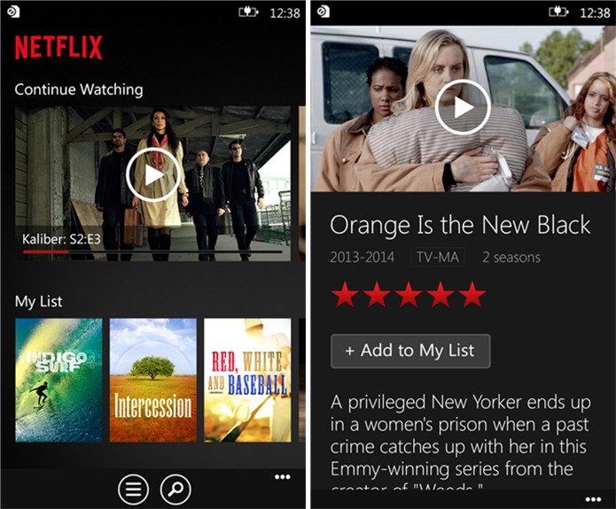 Netflix ganhou nova interface e ferramentas integradas ao Windows Phone (Foto: Divulgação/Windows Phone Store)