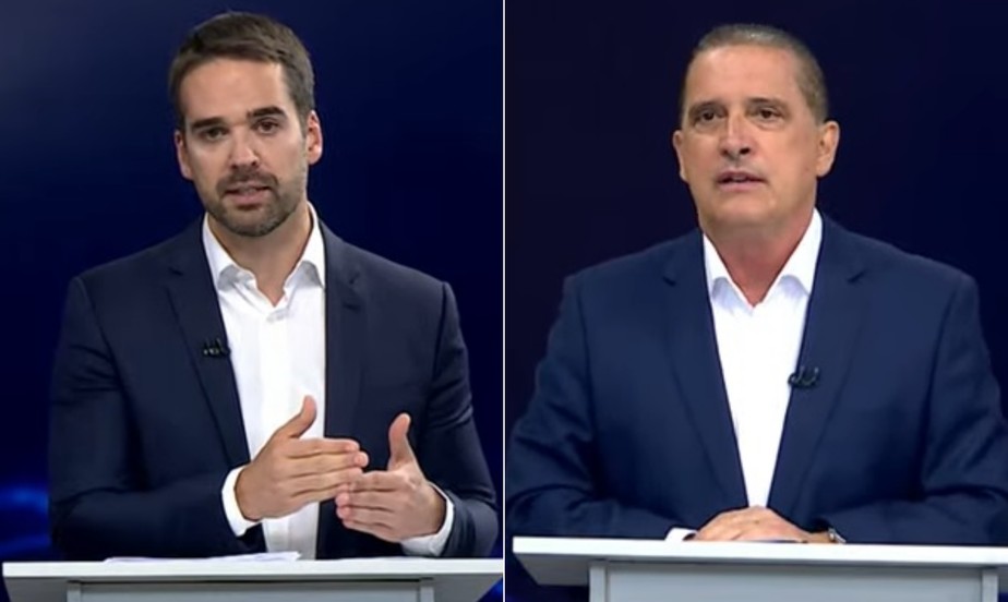 Eduardo Leite (PSDB) e Onyx Lorenzoni (PL) em debate ao governo do Rio Grande do Sul no segundo turno