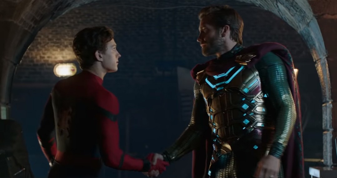 Peter Parker (Tom Holland) conhece Mr. Beck (Jake Gyllenhaal) em cena do trailer de Homem-Aranha: Longe de Casa. Bem-vindos ao Multiverso Marvel (Foto: Reprodução/YouTube)