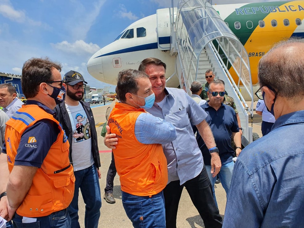 Presidente Jair Bolsonaro esteve em Santa Catarina em dezembro de 2020 — Foto: Secom/Reprodução 