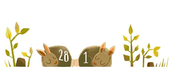 Ano Bissexto ganha Doodle do Google; coelhos pulam no chamado Leap Year (Foto: Divulgação/Google)