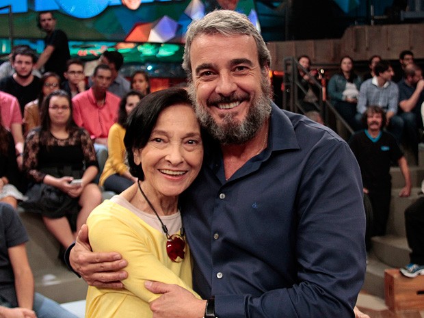 Alexandre Borges e dona Rosa participam do Altas Horas (Foto: Marcos Mazini/Gshow)