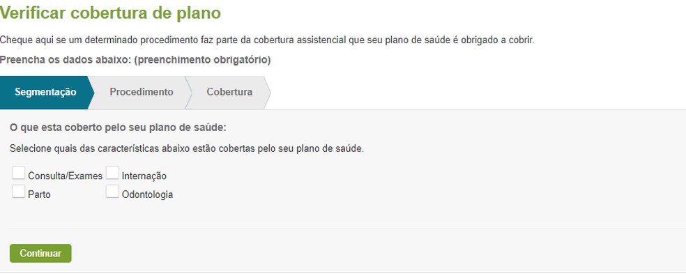 Quadro 1 - Consulta ao rol de cobertura de planos — Foto: Reprodução