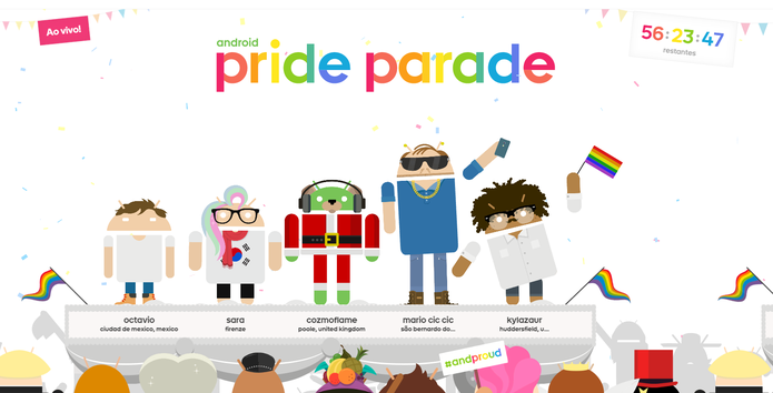 A plataforma Androidify criou a Android Pride Parade (Foto: Reprodu??o/Isabela Giantomaso)
