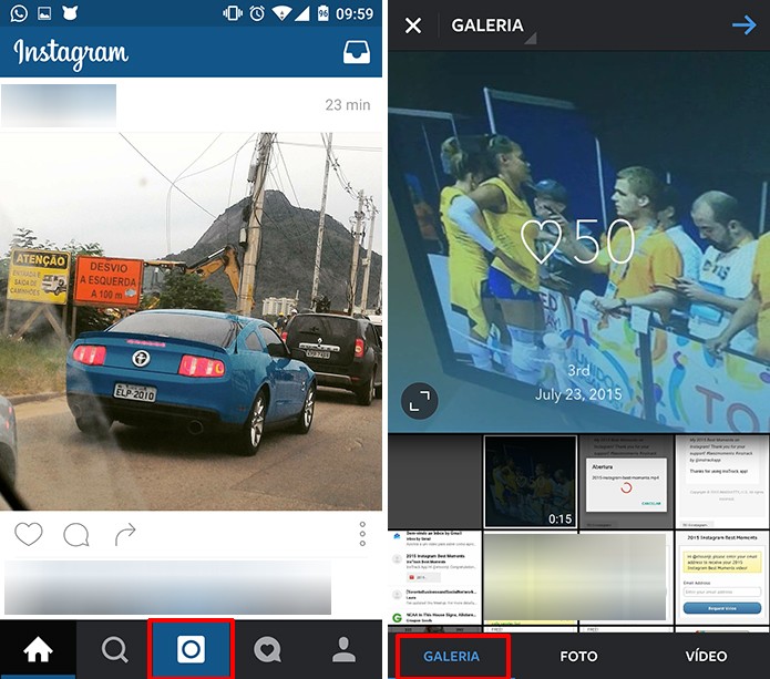 Instagram poderá encontrar vídeo com retrospectiva na galeria do Android ou iOS (Foto: Reprodução/Elson de Souza)