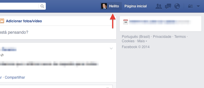 Acesse o seu perfil no Facebook (Foto: Reprodução/Helito Bijora)