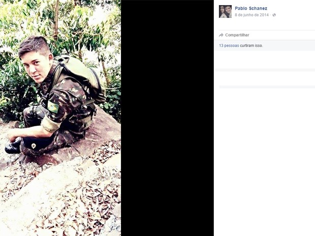 Militar Pablo Schanez Garcez morreu afogado em barragem (Foto: Reprodução/Facebook)