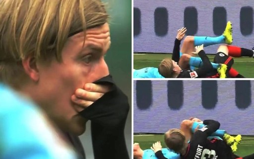 Der Spieler weint, als er feststellt, dass er im Spiel um die Deutsche Meisterschaft einen offenen Knochenbruch des Gegners verursacht hat – Monet