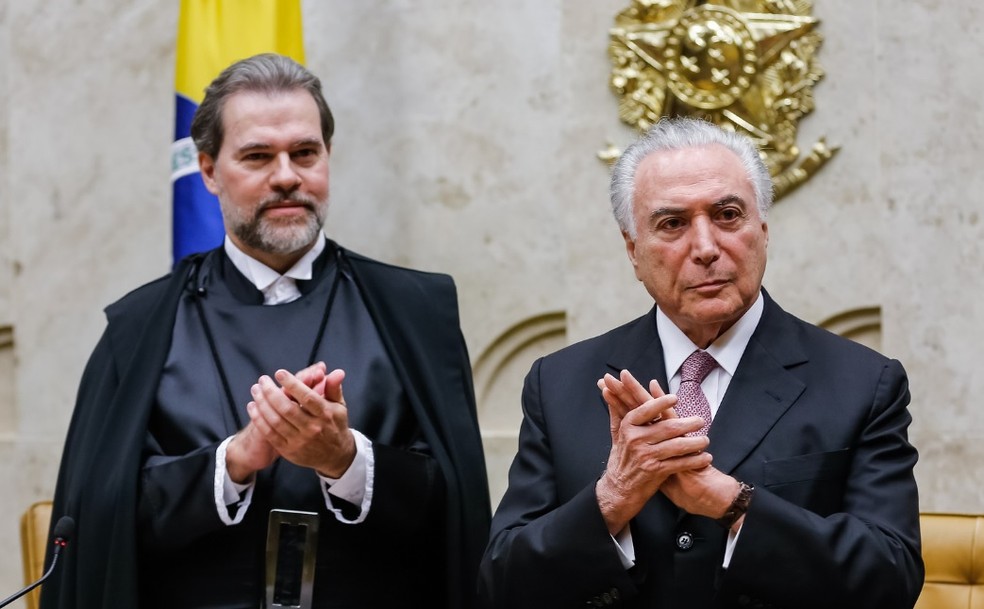 O presidente do STF, Dias Toffoli, e o presidente da RepÃºblica, Michel Temer â€” Foto: Cesar ItiberÃª/PR