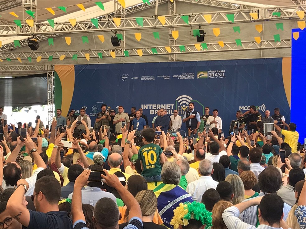 Presidente Jair Bolsonaro cumpre agenda em Natal — Foto: Ayrton Freire/Inter TV Cabugi