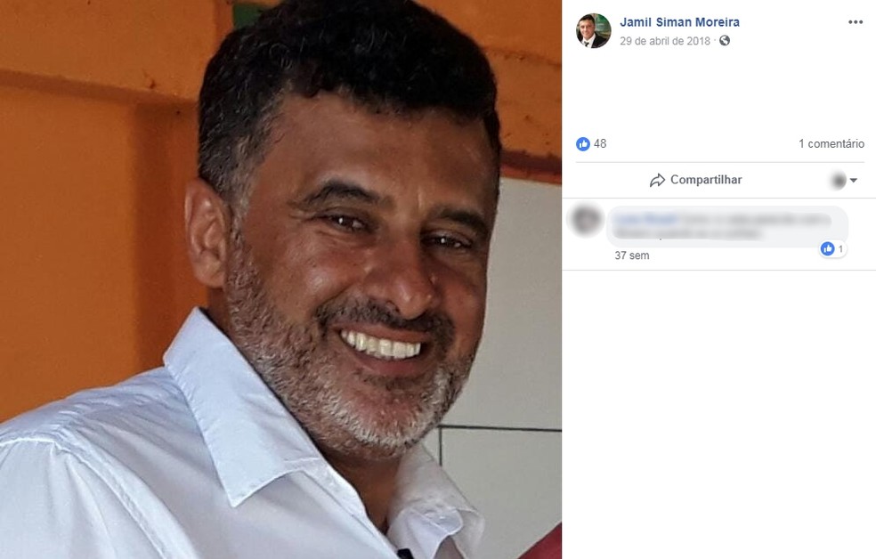 Geraldo Jamil Siman de Moreira, de 51 anos, foi morto nesta sexta-feira *18( â Foto: Facebook/ReproduÃ§Ã£o