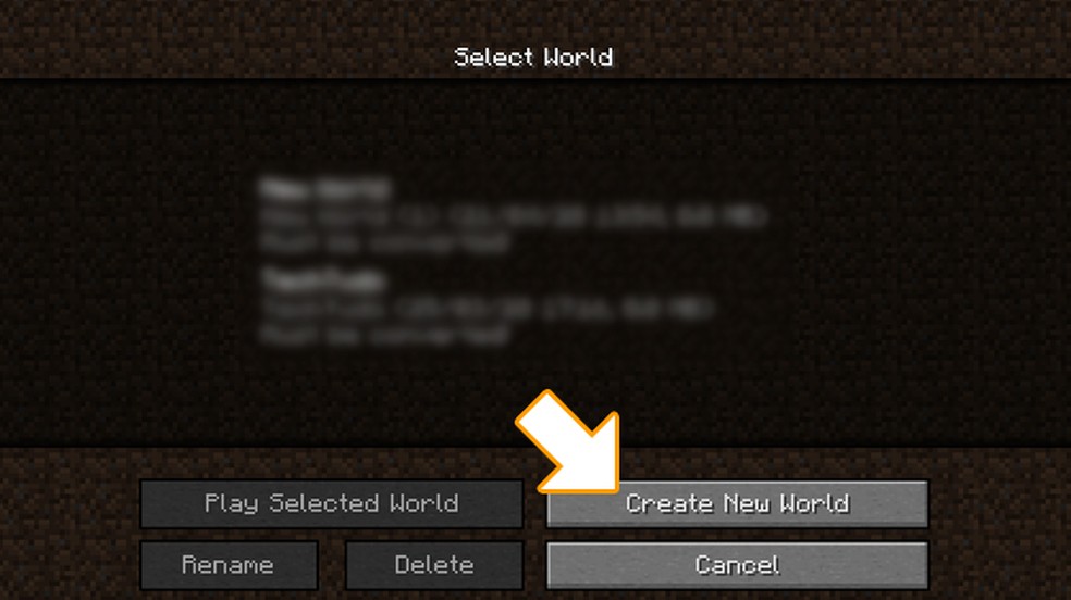 No menu de Minecraft escolha a opção "Singleplayer" e depois "Create New World" — Foto: Reprodução/Rafael Monteiro