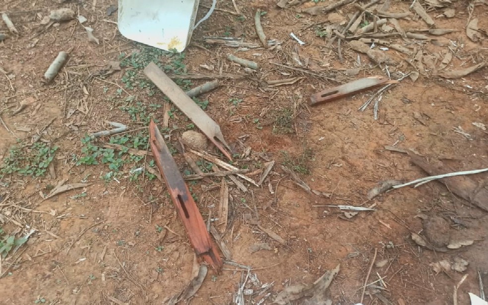 Irmãos usaram pedaços de pau para espancar pai até a morte em Caldas Novas, Goiás — Foto: Reprodução/TV Anhanguera