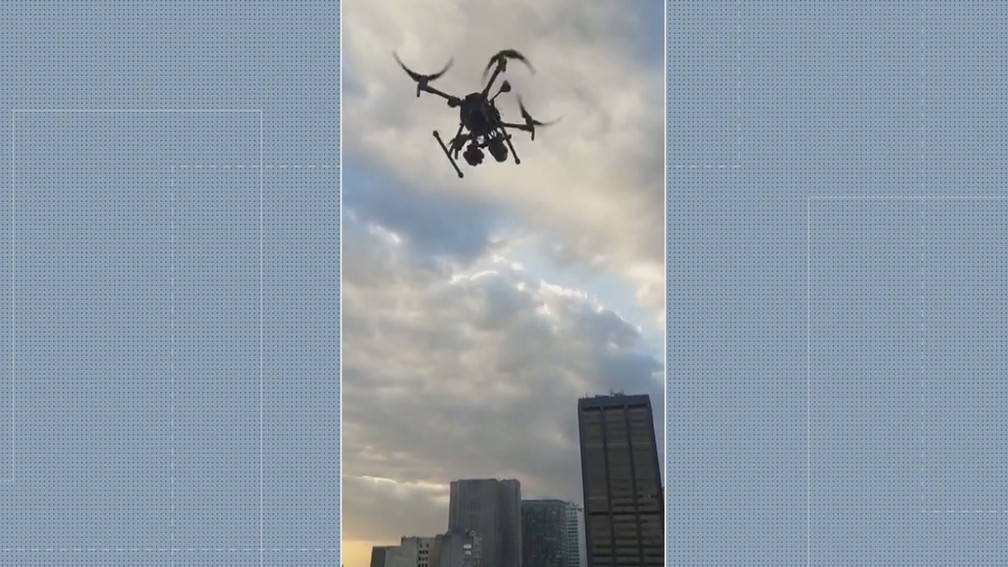 Drones da PM ajudarão no patrulhamento durante as eleições — Foto: Reprodução/TV Globo