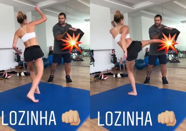 Bruno Montaleone mostra Sasha fazendo aula de luta (Foto: Reprodução/Instagram)