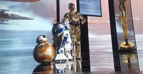 Robôs de 'Star Wars' participam da cerimônia do Oscar (Foto: Reprodução)