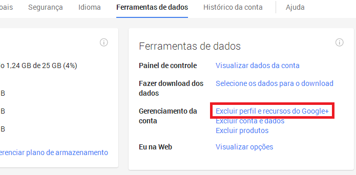 Excluindo perfil do Google+ (Foto: Reprodução/Helito Bijora) 