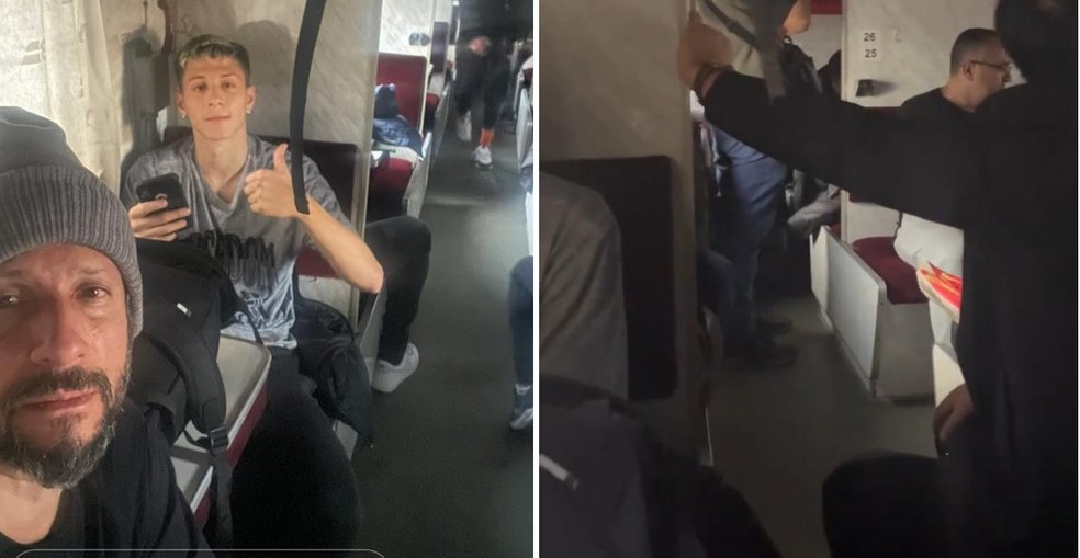 Imagens mostram brasileiros embarcados em trem na Ucrânia — Foto: Reprodução/ Instagram