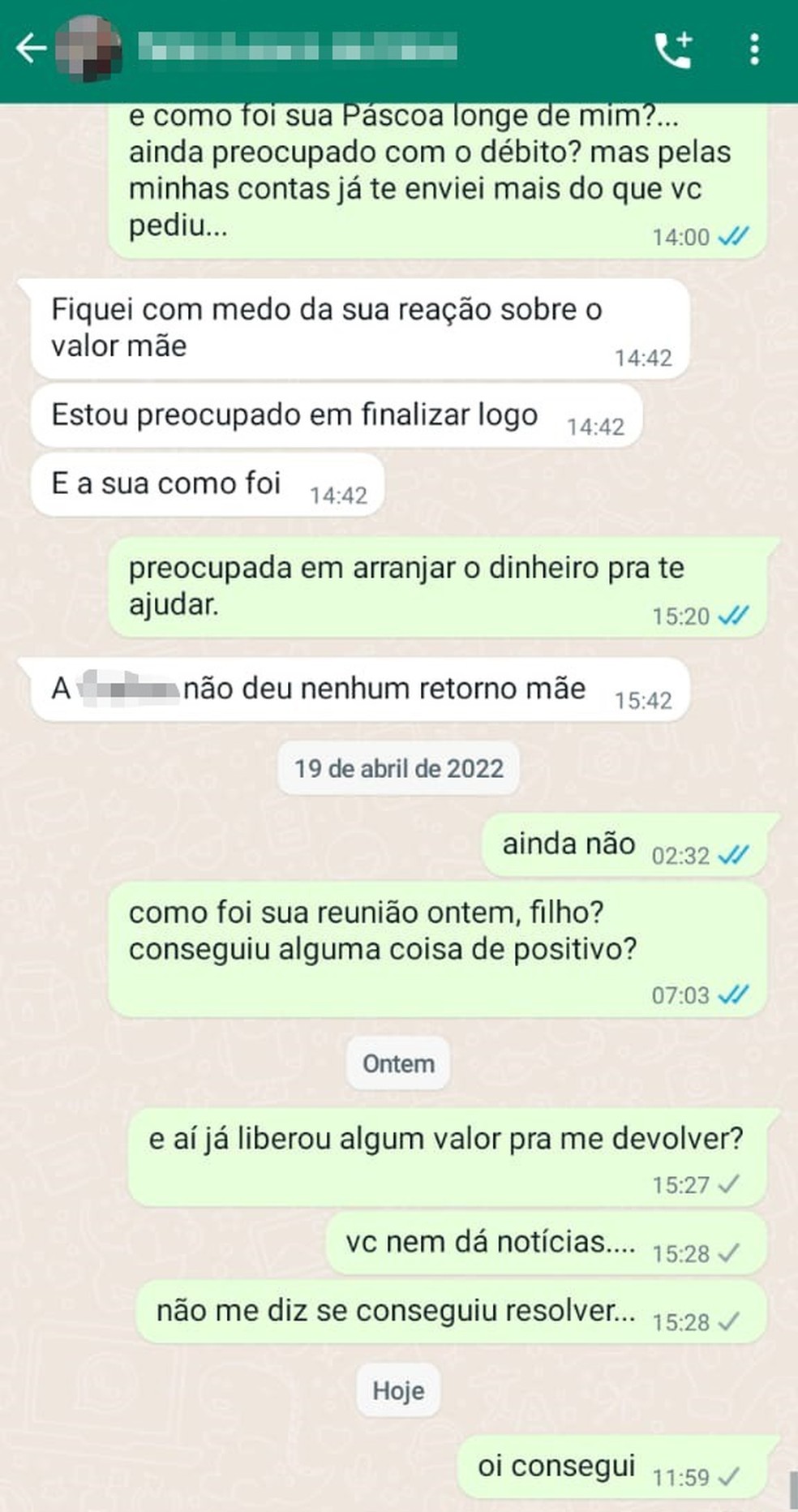 Idosa transferiu R$ 6.900 para o suposto filho — Foto: g1 Santos