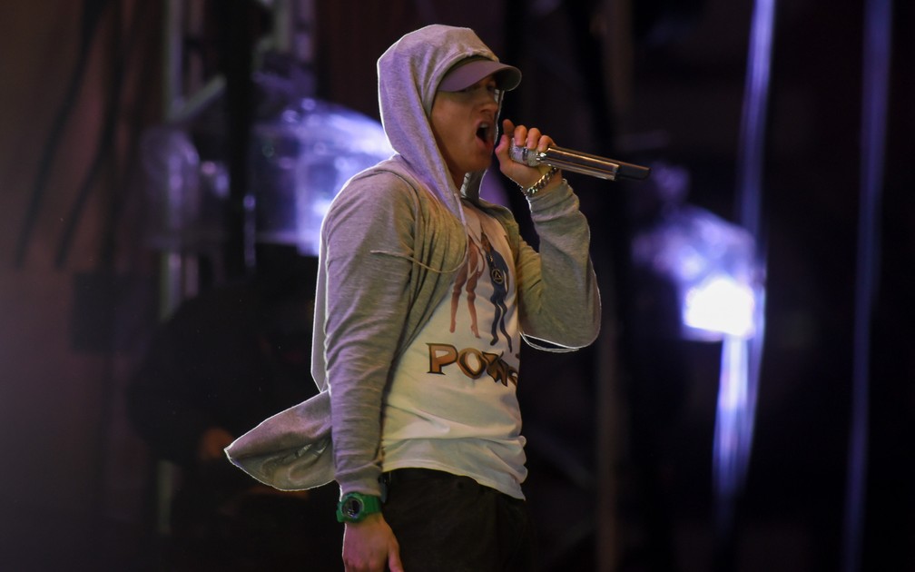 Eminem faz show no Lollapalooza em São Paulo (Foto: Flavio Moraes/G1)