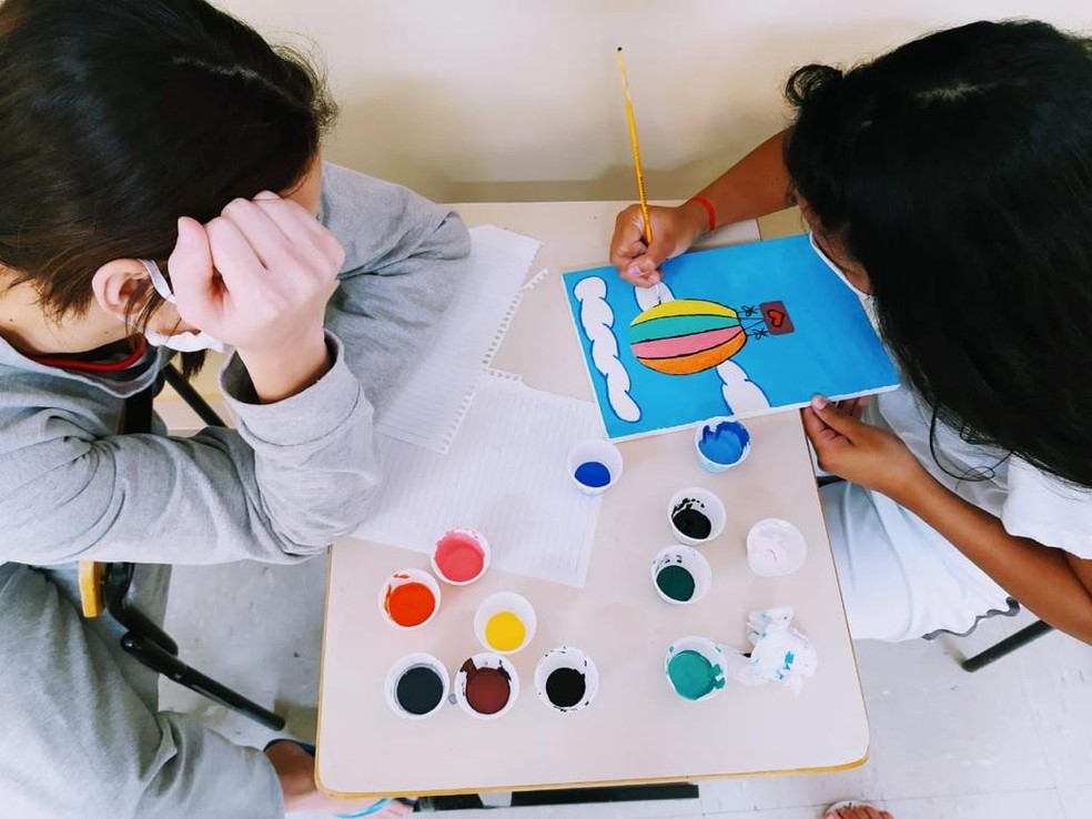 Oficina de arte na primeira unidade socioeducativa exclusiva para meninas de 12 a 21 anos, no DF — Foto: Sejus-DF/Divulgação