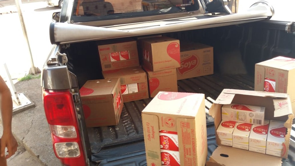 Polícia apreende alimentos furtados de empresa no DF — Foto: PCDF/Divulgação