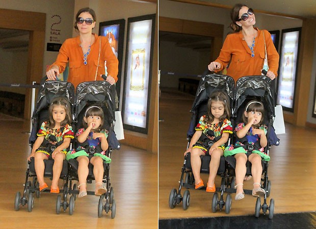 Antonelli com as filhas gêmeas (Foto: Ag News)