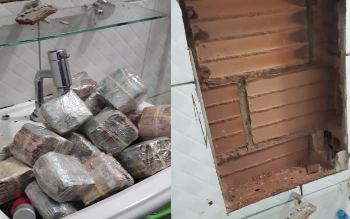 Policia Encontra R 200 Mil Em Fundo Falso De Banheiro Em Rio Verde Goias G1