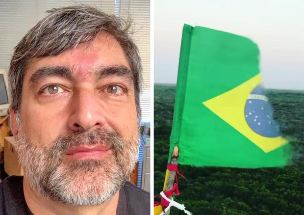 Zeca Camargo posta bandeira do Brasil queimada em protesto no Instagram (Foto: Reprodução/Instagram)