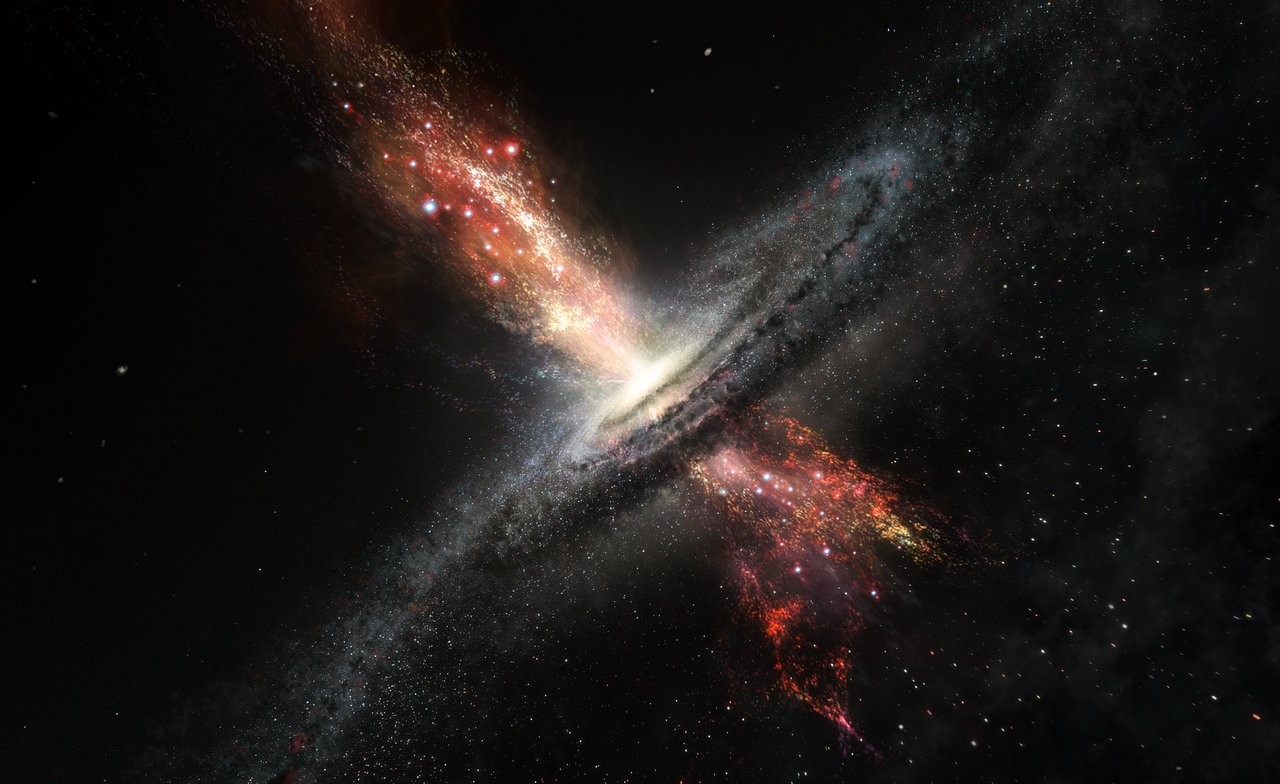 Representação da formação de estrelas observada pelos cientistas do ESO (Foto: M. Kornmesser/ESO)