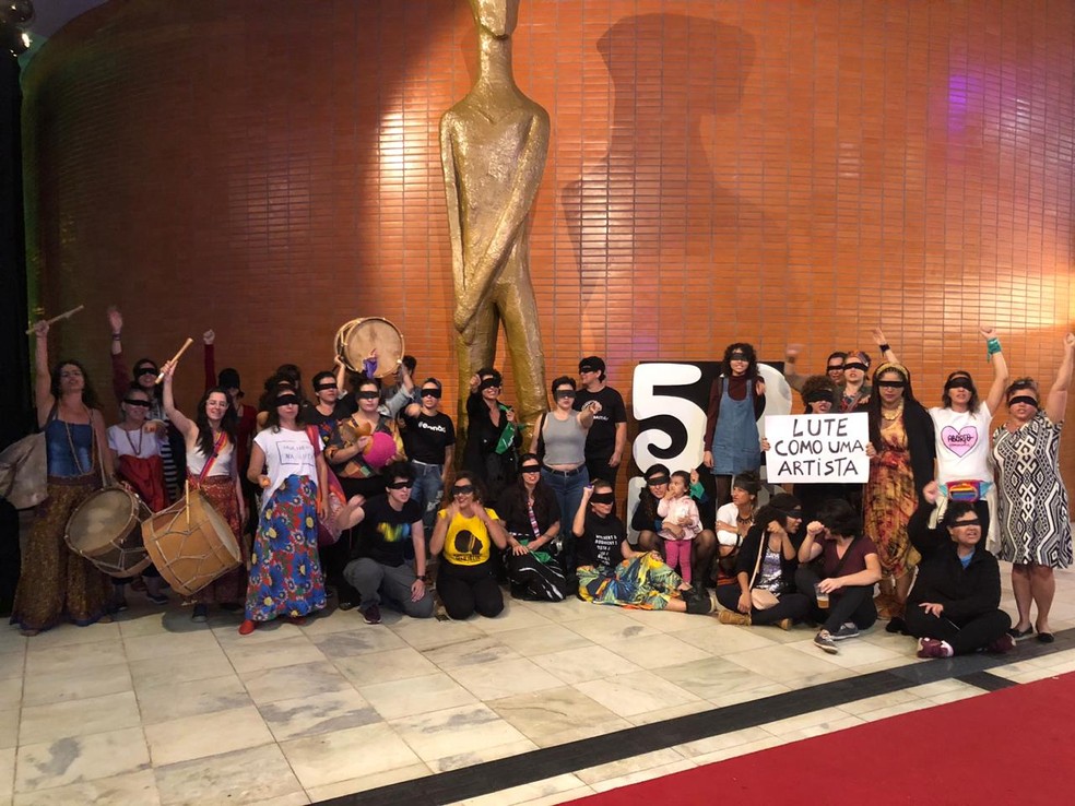 Mulheres protestam contra 'machismo no cinema' durante 52º Festival de Cinema de Brasília — Foto: Divulgação