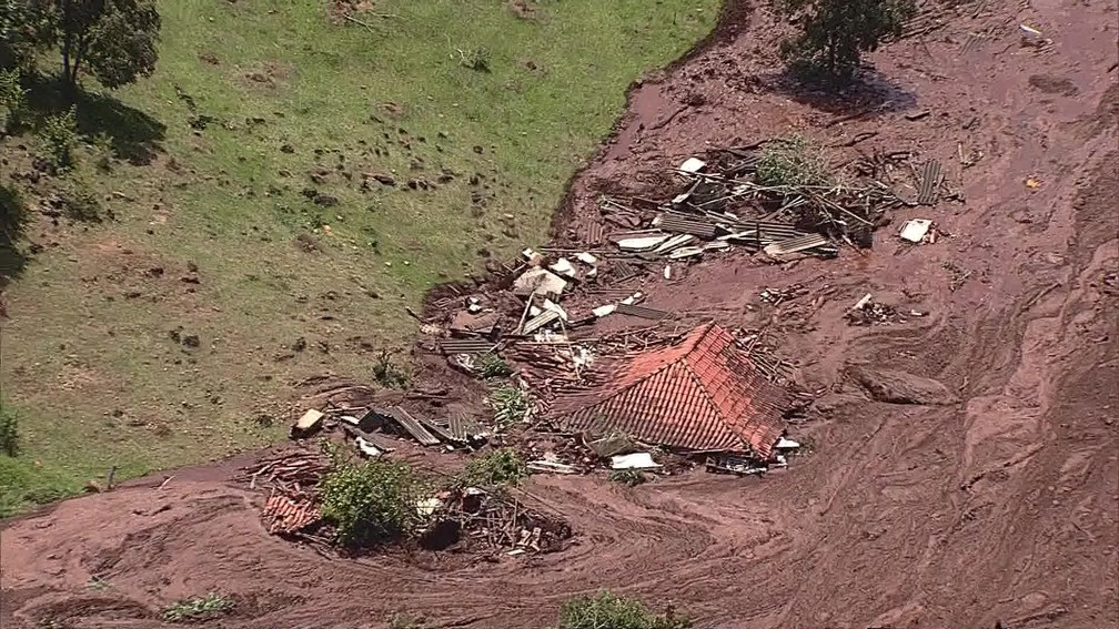 Rompimento de barragem em Brumadinho (Gnews) — Foto: Reprodução GloboNews
